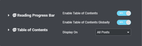 enabling floating table of contents