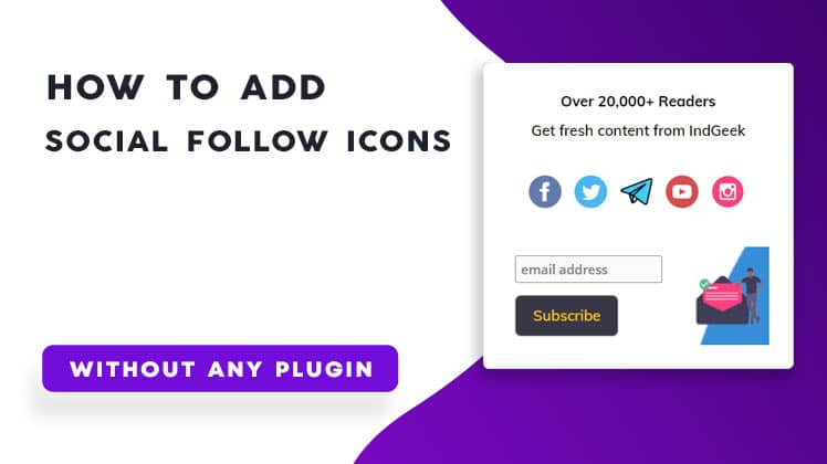 Social follow Button without plugin