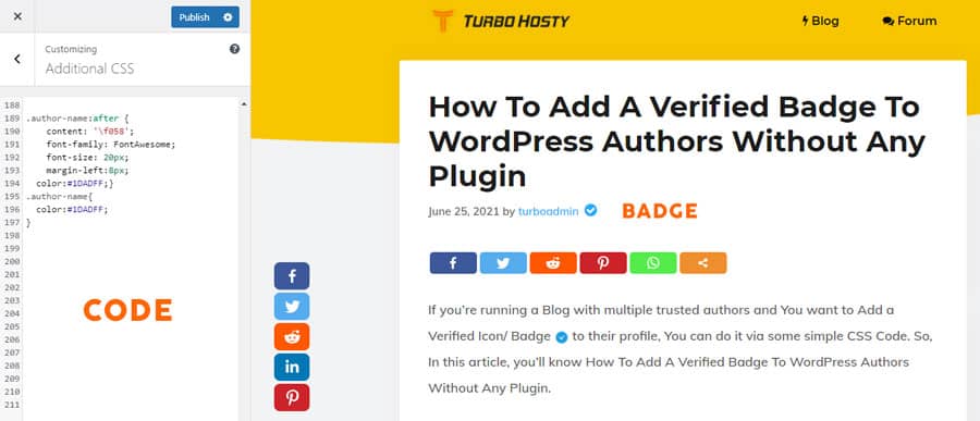 Add A Verified Badge To WordPress